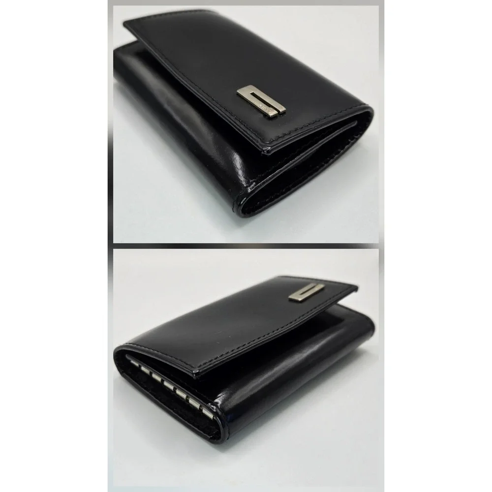 Gucci Black Patent Leather 6 Ring Key Case Wallet G Logo 033-0416-0841 Italy